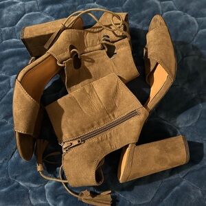 Charlotte Russe Brown Suede Heeled Boots